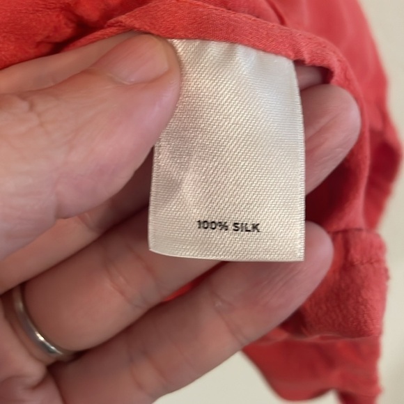 Halogen Women’s Tank Top Medium Pink 100% Silk Lightweight Tie Waist Coastal - Picture 6 of 11